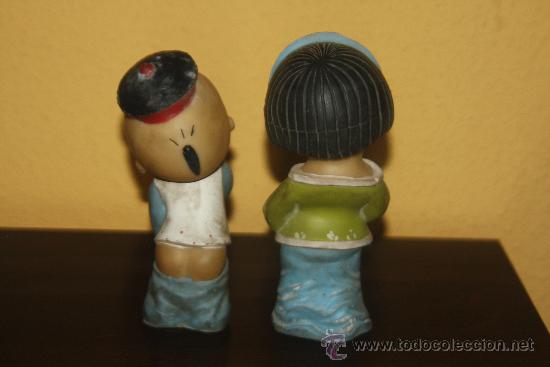 Figuras de goma y PVC: pareja de mu&ntilde;ecos flan mandarin - Foto 2