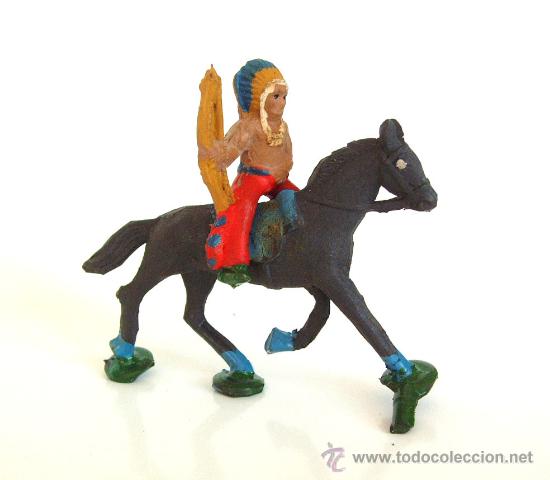 Figuras de goma y PVC: ALCA CAPELL INDIO ARCO + CABALLO NEGRO REF.2739 - Foto 1