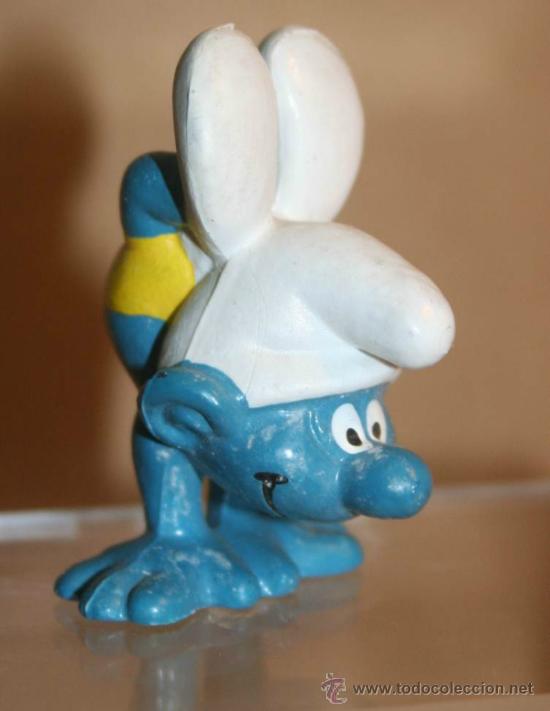 Figuras de goma y PVC: PITUFO ACROBATA  GOMA. - Foto 1