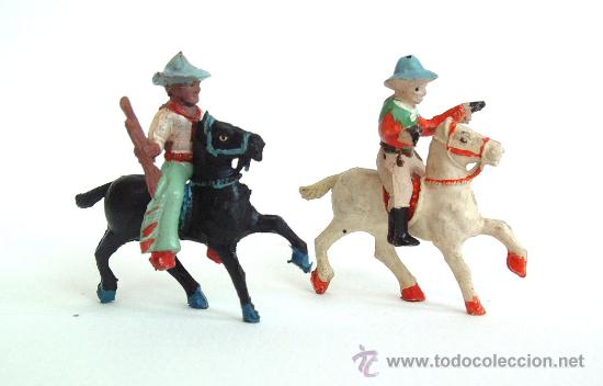 Figuras de goma y PVC: Dos vaqueros a caballo ALCA- CAPELL - Foto 1