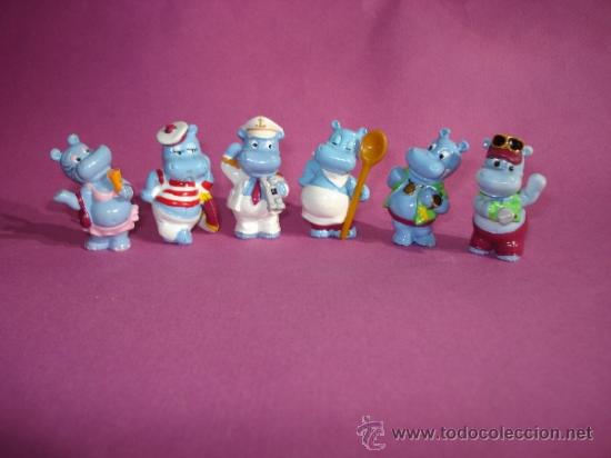 Figure di Gomma e PVC: Lote de 6 Figuras . Serie HIPOPOTAMOS Todos Diferentes de KINDER