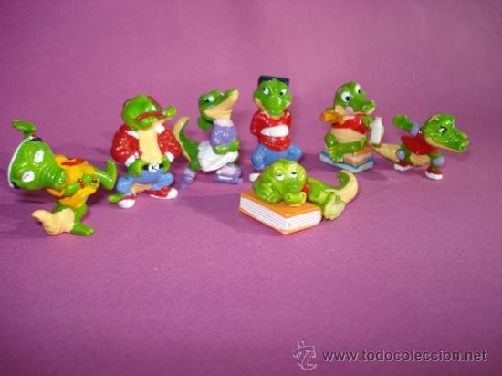Figure di Gomma e PVC: Lote de 7 Figuras . Serie COCODRILOS de 1992 Todos Diferentes de KINDER