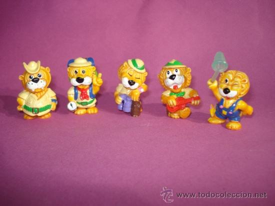 Figure di Gomma e PVC: Lote de 5 Figuras . Serie LEONES de 1993 Todos Diferentes de KINDER FERRERO