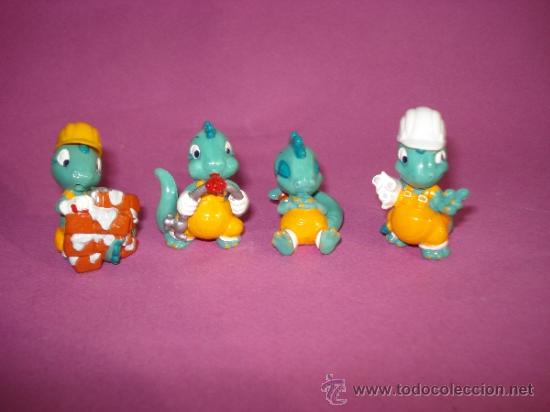 Figure di Gomma e PVC: Lote de 4 Figuras . Serie DRAGONES de 1995 Todos Diferentes de KINDER FERRERO