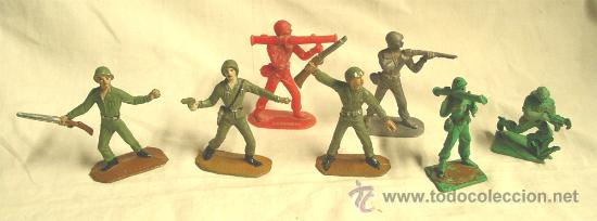 Figuras de goma y PVC: Lote de 9 soldados ejercito Americano - Foto 1
