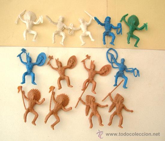 Figuras de goma y PVC: 13 Jinetes indios y americanos -sp- - Foto 1
