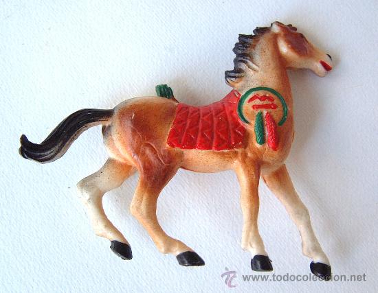 Figuras de goma y PVC: COMANSI CABALLO INDIO MARR&Oacute;N ref. Z-16- - Foto 1