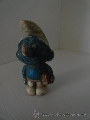 Figuras de goma y PVC: extra&ntilde;o pitufo pitufos con gafas libro sin marca - Foto 1