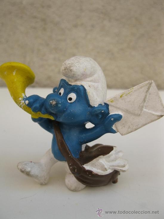 Figuras de Goma y PVC: PITUFO CARTERO - FIGURA DE PVC - PEYO - GERMANY.