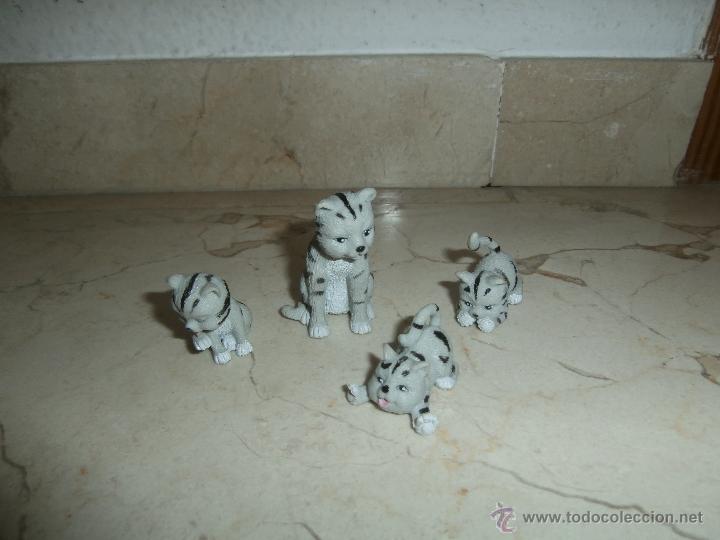 Figuras de goma y PVC: GATITOS - SET CUATRO GATITOS, MIDEN ENTRE 2 Y 5 CM DE ALTO, 111-1