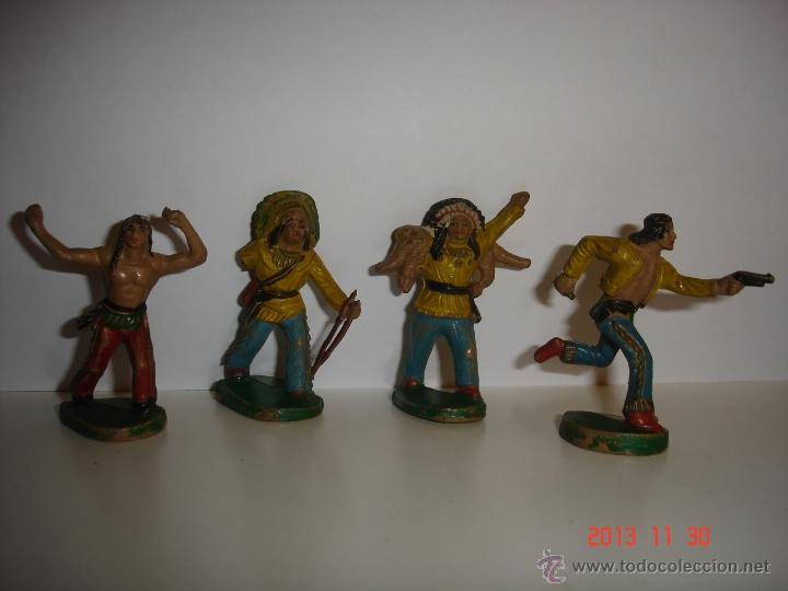 Figuras de goma y PVC: FIGURAS 4 INDIOS DE STARLUX - Foto 2