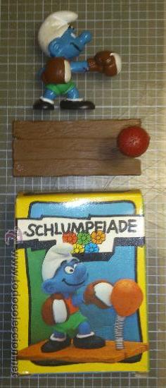 Figuras de goma y PVC: Pitufo Boxeo Schleich 1978 - Foto 1