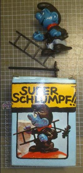 Figuras de goma y PVC: Pitufo chimenea Schleich 1978 - Foto 1