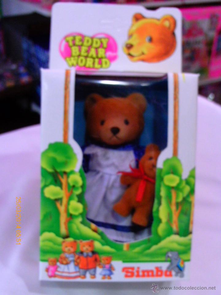 Rubber and PVC Figures: ANIMALES FLOCADOS.MAM&Aacute; OSA CON OSITO (11 / 5 CM ).SIMBA A&Ntilde;O 1994.NUEVO EN CAJA.