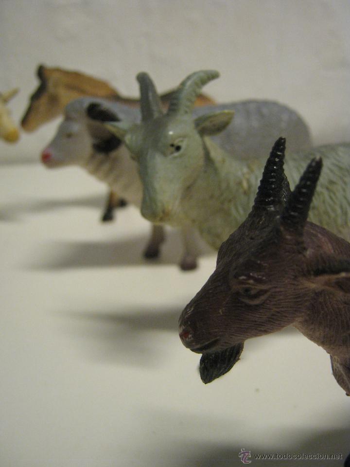 Figuras de Goma y PVC: Lote 8 figuras animales domesticos granja vintage cerdo vaca cabra - Foto 2 - 74174414