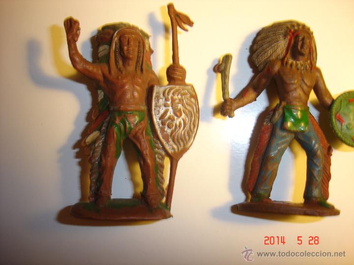 Figuras de goma y PVC: 2 FIGURAS DE PLASTICO DE INDIOS DE COMANSI, A&Ntilde;OS 60 - Foto 1