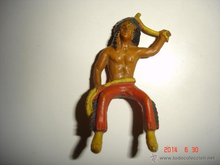 Figuras de goma y PVC: TRES CABALLOS Y DOS INDIOS STARLUX - Foto 3