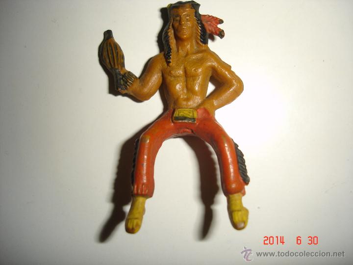 Figuras de goma y PVC: TRES CABALLOS Y DOS INDIOS STARLUX - Foto 6