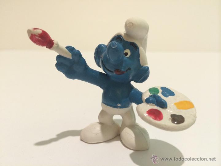 Figuras de Goma y PVC: PITUFO PINTOR
