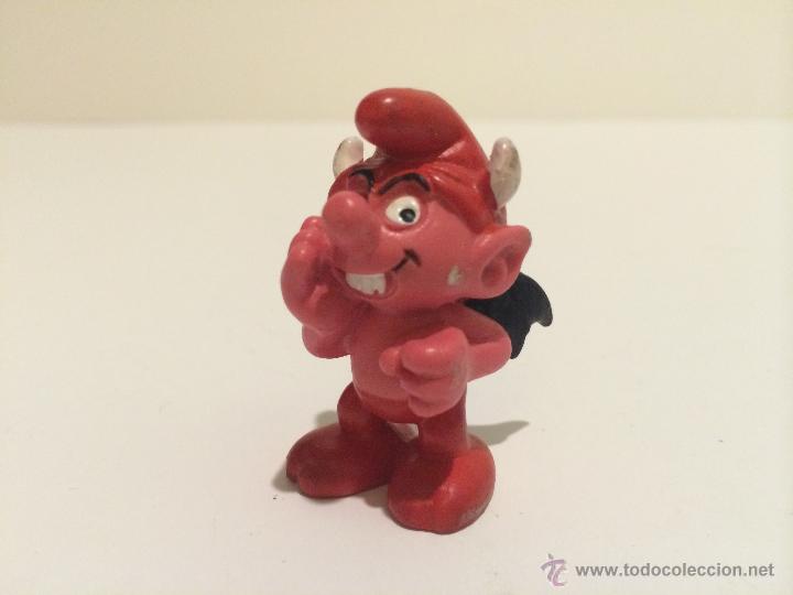 Figuras de Goma y PVC: PITUFO DEMONIO DIABLO MUY BUEN ESTADO (CON MARCA PEYO)