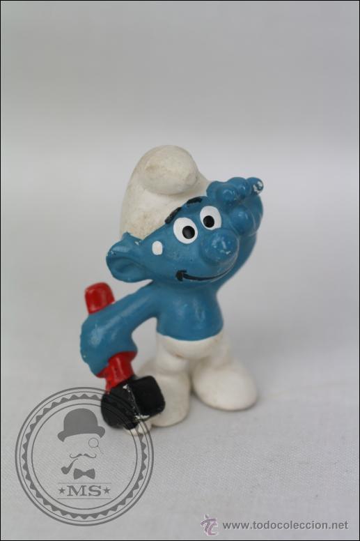 Figuras de Goma y PVC: Figura de Goma/PVC - Pitufo con Martillo - Medidas 4,5 Cm de Altura