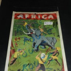 Figuras de Goma y PVC: (M) ANTIGUO CARTEL ARCLA PUBLICITARIO AFRICA SALVAJE !! TARZAN , NEGROS CAZADORES. VER REVERSO. Lote 46544719