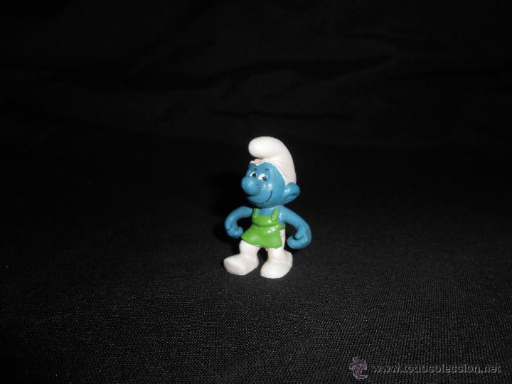 Figuras de Goma y PVC: ANTIGUO PITUFO CON DELANTAL O MANDIL EN PVC, PEYO SCHELICH WEST GERMANY