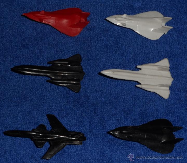 Figuras de goma y PVC: Lote de 6 aviones de pl&aacute;stico Premium - Ring Raiders - Phoskitos (1991)