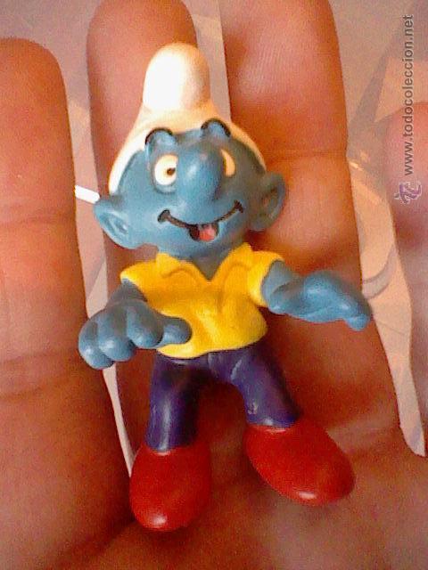 Figuras de goma y PVC: figura pitufo Peyo 2000 scheleich - Foto 1