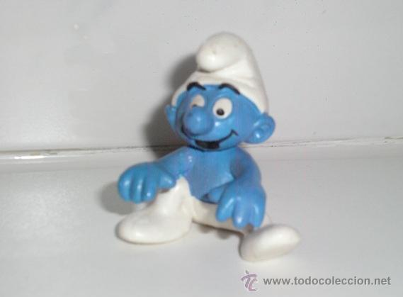 Figuras de Goma y PVC: PITUFO SENTADO MU&Ntilde;ECO FIGURA PVC COLECCION PITUFOS PEYO NO VEO FECHA