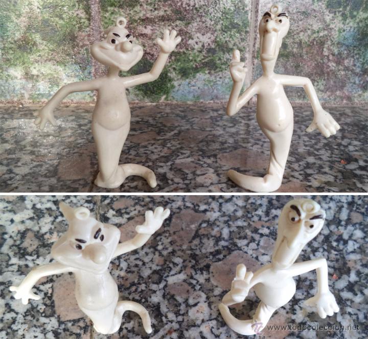 Figuras de goma y PVC: 2 FANTASMAS DE CASPER MARCA AMELIN Medidas: 10,50 y 9,50 cm. de altos