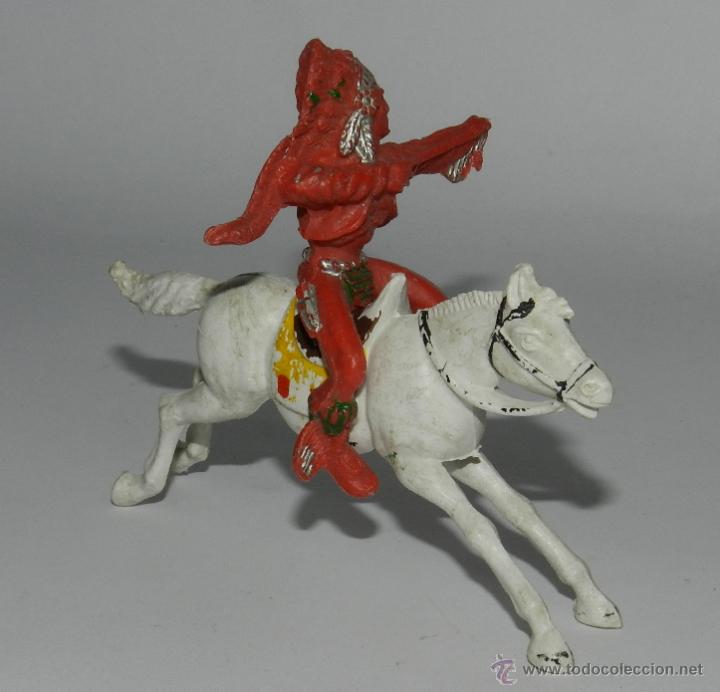 Gummi- und PVC-Figuren: FIGURA A CABALLO DE JINETE INDIO, REALIZADOS EN PLASTICO