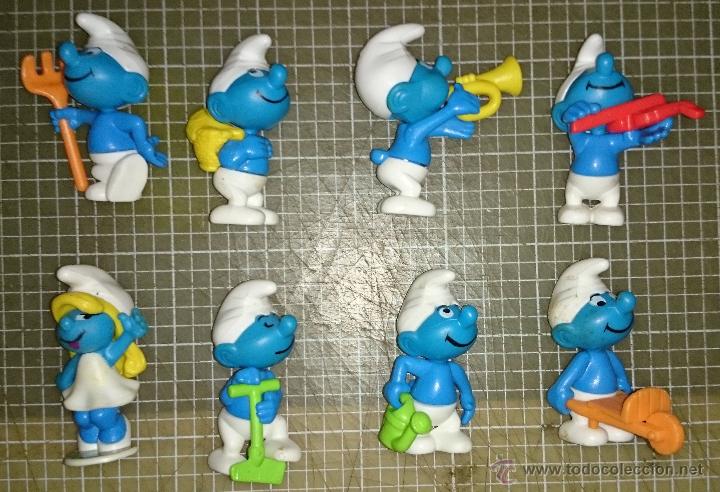 Figuras de goma Kinder: Pitufos kinder 8 figuras - Foto 1