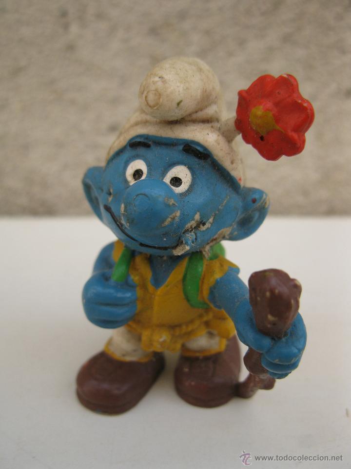 Figuras de Goma y PVC: PITUFO EXCURSIONISTA - FIGURA DE PVC - PEYO.