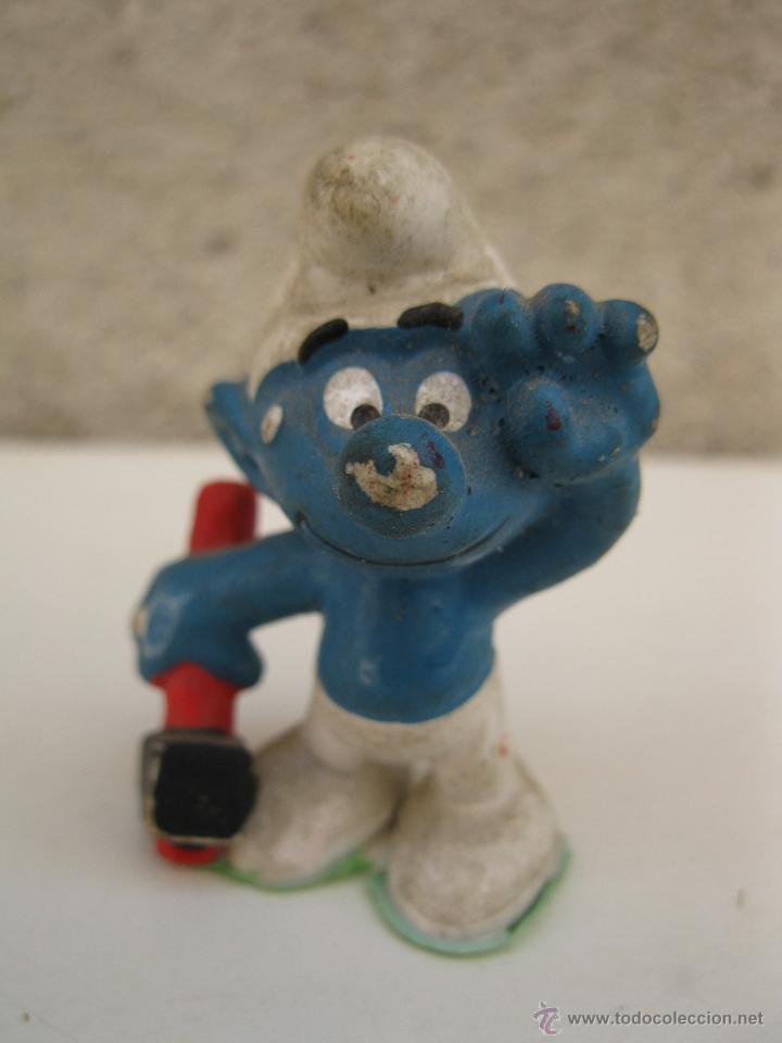 Figuras de goma y PVC: PITUFO CON MARTILLO - FIGURA DE PVC - BULLY. - Foto 1