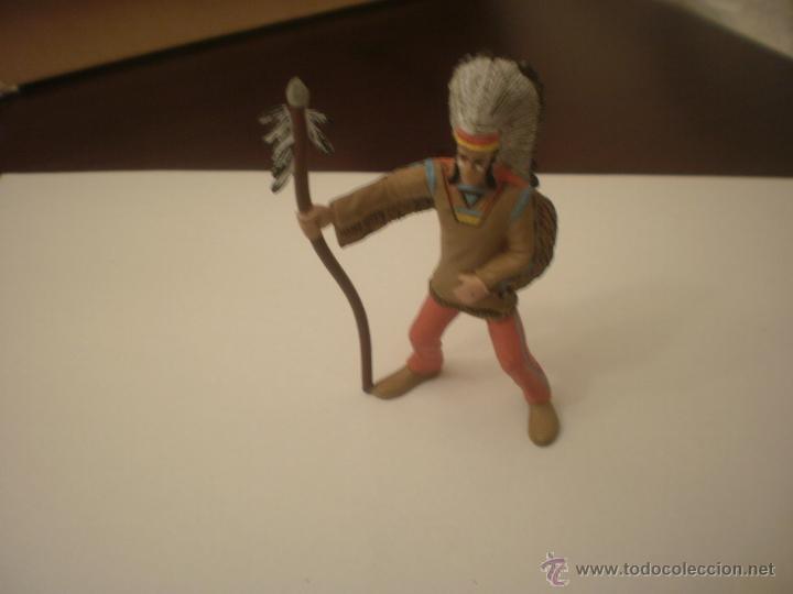 Figuras de goma y PVC: JEFE INDIO  IV EPOCA INDIOS Y VAQUEROS MADE IN SPAIN - Foto 1