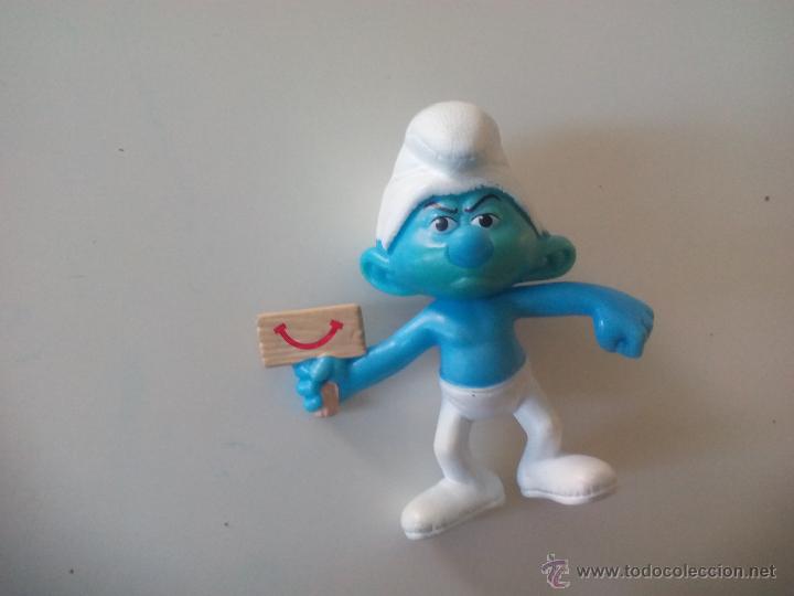 Figuras de Goma y PVC: figura, mu&ntilde;eco. Pitufo de Peyo. 7,5 cm