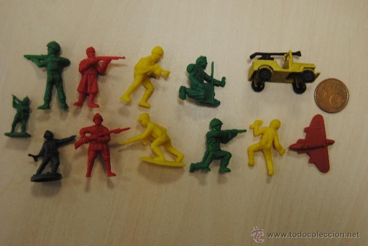 Figure di Gomma e PVC: Lote 10 soldaditos + vehiculo entero +avion