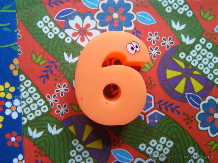 Figuras de goma Kinder: NUMERO 6 PARA LAPIZ KINDER - Foto 1