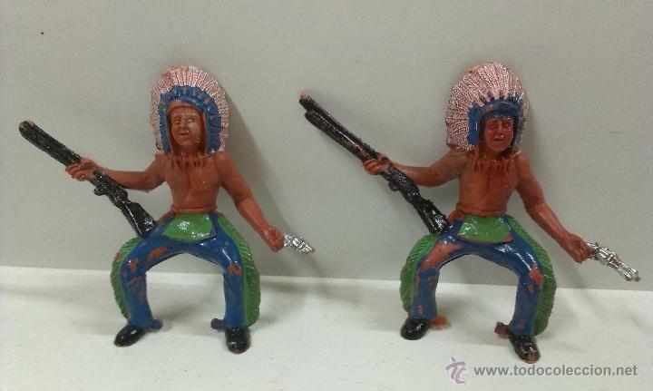 Figuras de goma y PVC: DOS INDIOS PARA CABALLO - Foto 1