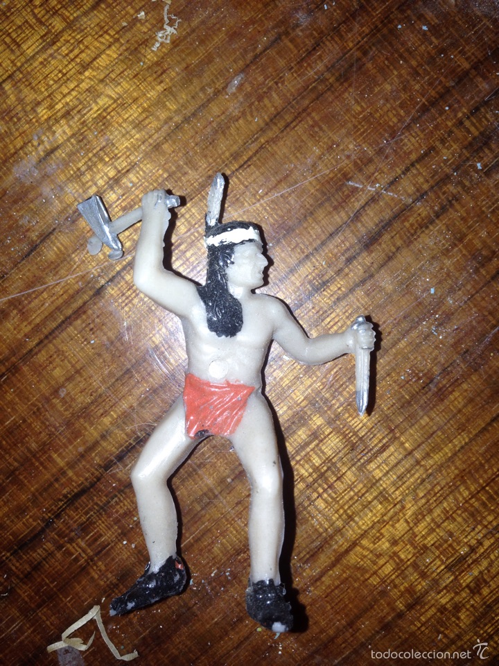 Figuras de goma y PVC: Figura indio 1970 original - Foto 1