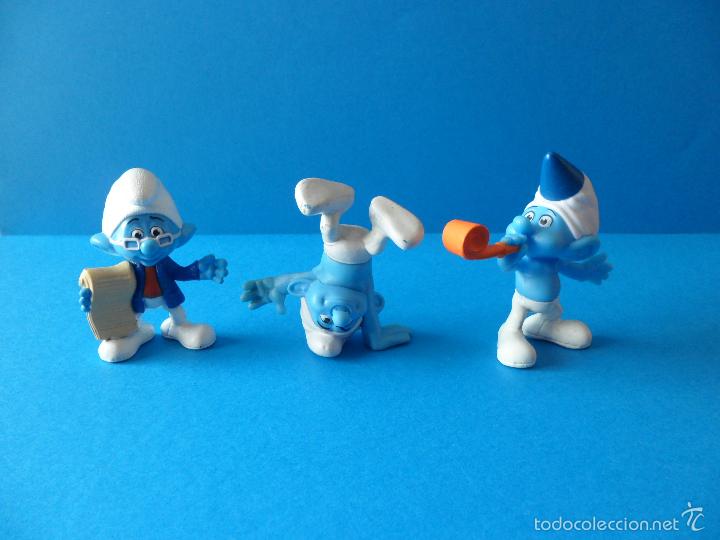 Figuras de Goma y PVC: Pitufos bromista, Fortach&oacute;n y Filosofo o Poeta - McDonalds - Peyo 2013