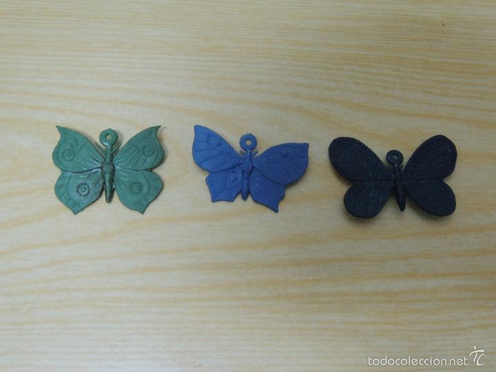 Figuras de goma y PVC: 3 MARIPOSAS DE COLGANTES - Foto 1