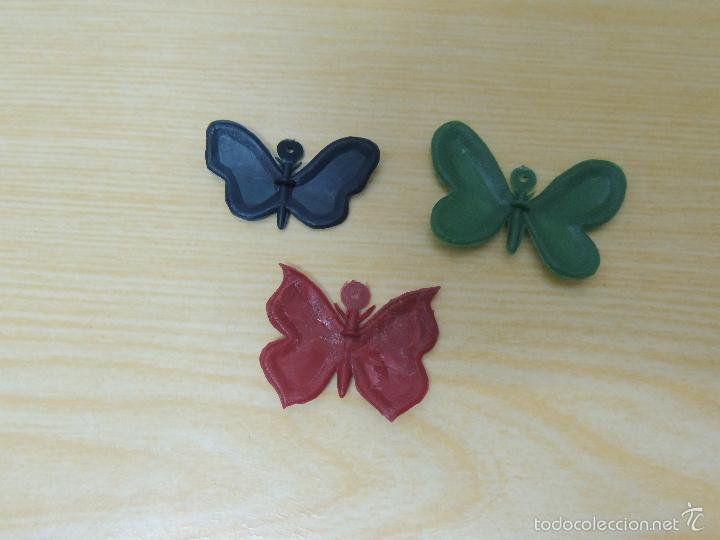 Figuras de goma y PVC: 3 MARIPOSAS DE COLGANTES - Foto 3