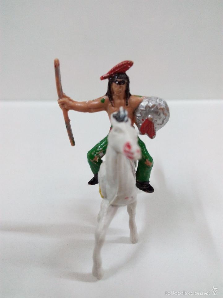 Figuras de goma y PVC: INDIO A CABALLO . MINI OESTE . COMANSI - Foto 3