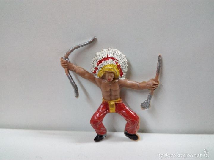Figuras de goma y PVC: JEFE INDIO PARA CABALLO . MINI OESTE . COMANSI - Foto 1