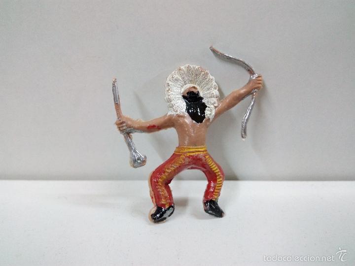 Figuras de goma y PVC: JEFE INDIO PARA CABALLO . MINI OESTE . COMANSI - Foto 2