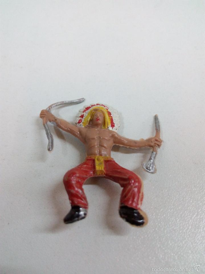 Figuras de goma y PVC: JEFE INDIO PARA CABALLO . MINI OESTE . COMANSI - Foto 3