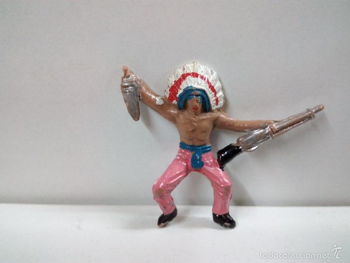 Figuras de goma y PVC: JEFE INDIO PARA CABALLO . MINI OESTE . COMANSI - Foto 1
