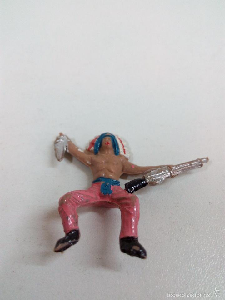 Figuras de goma y PVC: JEFE INDIO PARA CABALLO . MINI OESTE . COMANSI - Foto 3